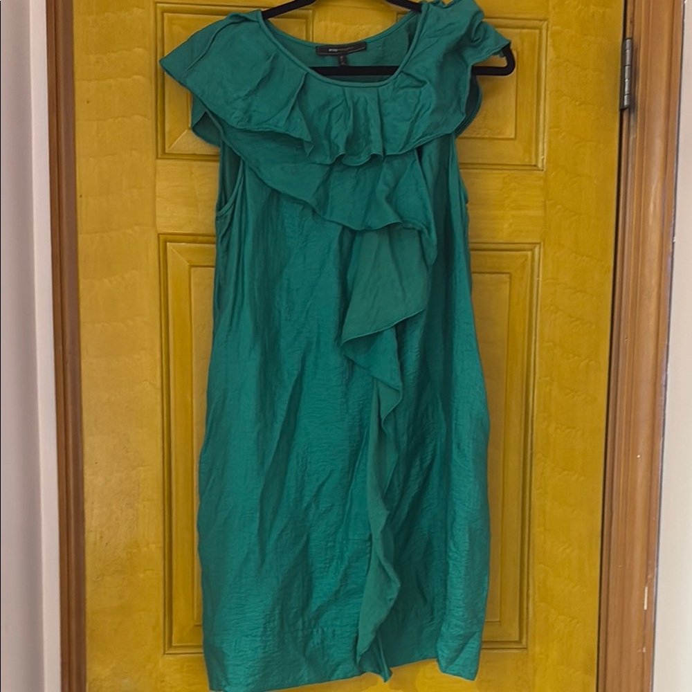 Elegant Green Ruffle Dress